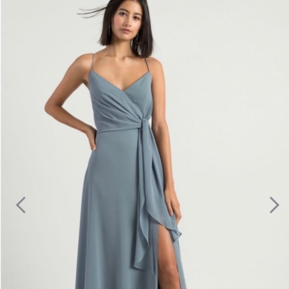 Jenny Yoo "Amara" chiffon gown - Blue/grey size 6